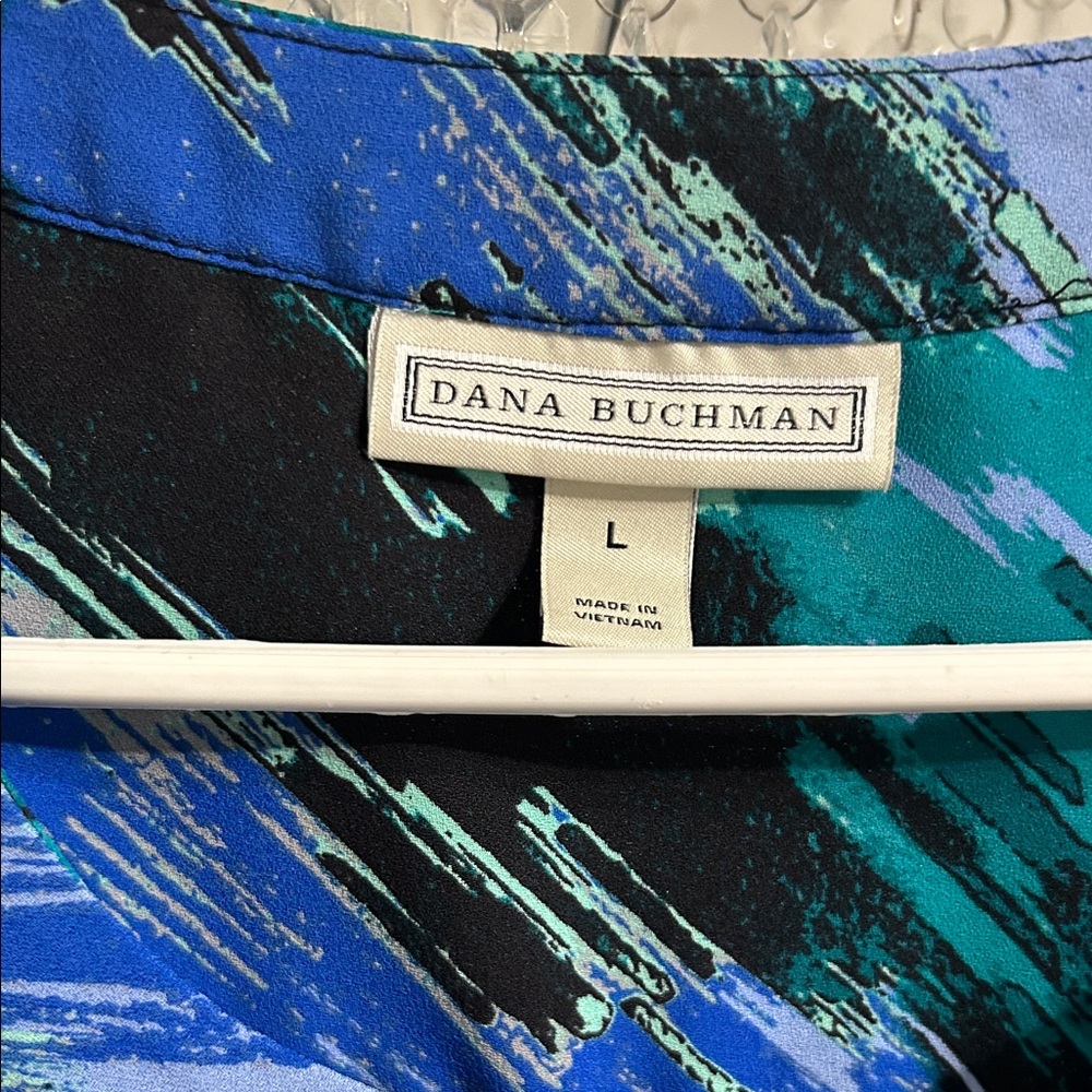 Catherine Malandrino Blue and Green Abstract Blouse - Picture 2 of 7
